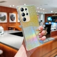 thumbnail image 2 of SaniMore for Samsung Galaxy S23 Ultra Case, [Anti-yellow Transparent Backplane & Glitter Bling Paper] Shockproof Anti-fall Lens Protection Slim Lightweight Stylish for Girls Women for S23 Ultra, Gold, 2 of 12