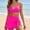 *Hot Pink, variant on ClodeEU Women's Sheer Mesh Patchwork Drawstring Bikini Set,Modest Two Piece Swimsuit Black^,Womens Plus L