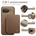 thumbnail image 3 of Decase for Google Pixel 9A Case (6.3") 2025, PU Leather Magnetic Phone Case with Removable Magnetic Wallet Purse, Compatible with Mag Safe, Lightweight Protective Slim Thin Cover,Brown, 3 of 11