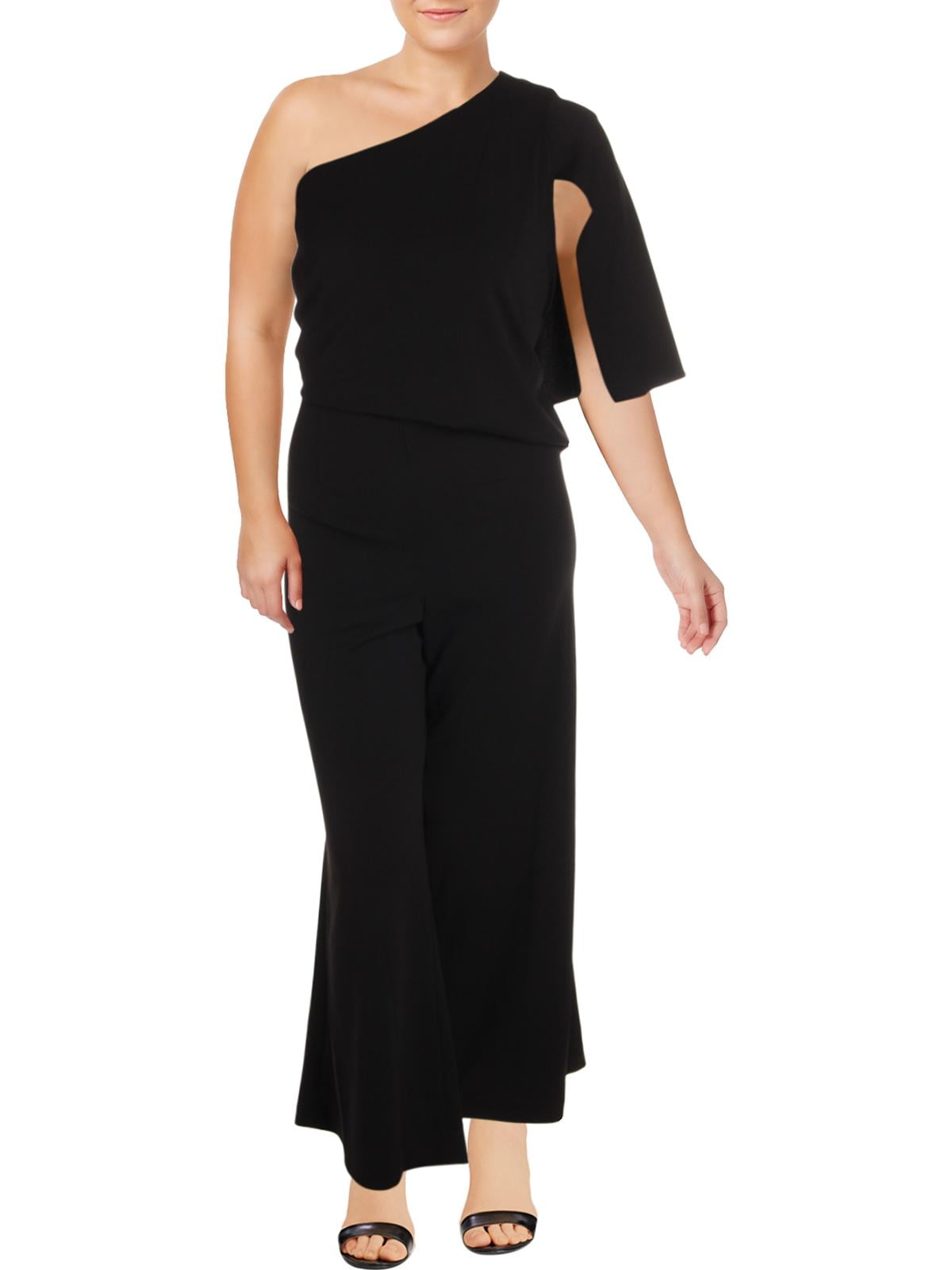 Adrianna Papell Womens Plus One Shoulder Wide Leg Jumpsuit Adrianna Papell Womens Plus One Shoulder Wide Leg Jumpsuit