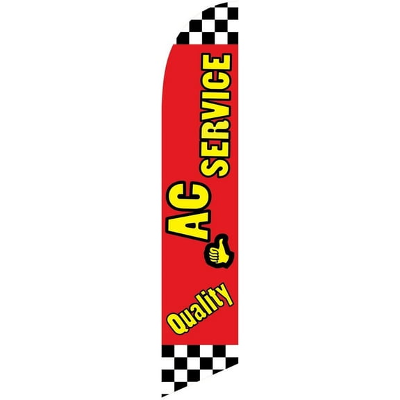 Quality AC Service checkered Feather Banner Swooper Flag -No Wind Required- Replacement FLAG ONLY
