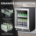 thumbnail image 3 of 24 Inch Beverage Fridge,154 Cans Beverage Refrigerator Cooler with Glass Door,Undercounter Built-in/Freestanding Fridge for Drink Beer and Soda,Bar Office Home and Outdoor Use,Low Noise（34-50℉), 3 of 8