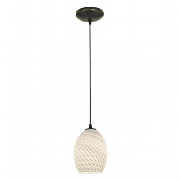 Accesslighting 28023-3C-ORB-AMBFB Brandy Feu d'Artifice Cordon Ambre Feu d'Artifice Verre LED Pendentif & 44; Huile Frotté Bronze