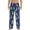thumbnail image 2 of Kdxio Silhouette Cats Print Men's Sleep Pajama Pant Lounge Pants with Pockets, 2 of 8