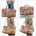 thumbnail image 5 of Garronmavis Large Quilted Duffle Bag for Women, Retro Floral Pattern Travel Bag Carry On with Zipper Pocket, Luggage Sleeve Gym Bag Adjustable Strap Dance Bag, 5 of 7