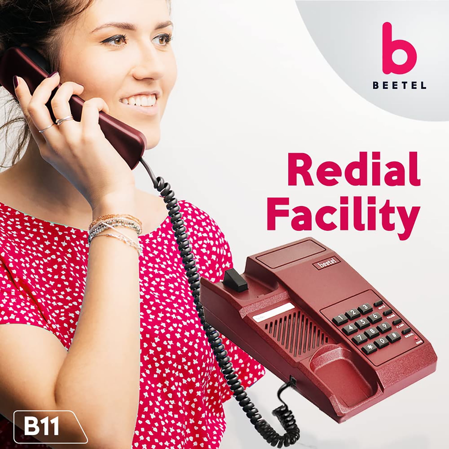 Beetel M51 LandLine Phone (Dark Red) : Amazon.in: Electronics