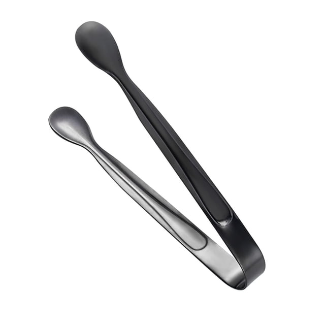 Pinzas de azúcar Ounissouiy recogedor de cubitos de hielo de mano suave y elegante negro