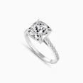 thumbnail image 2 of Aura Jewel 14K White Gold Plated Ring for Her - 2.3 Ct Cushion Cut Diamond Ring for Gifts - Designer Shank Engagement Ring for Women's - Gorgeous Anniversary Gifts for Her - Bridal Diamond Jewelry, 2 of 3