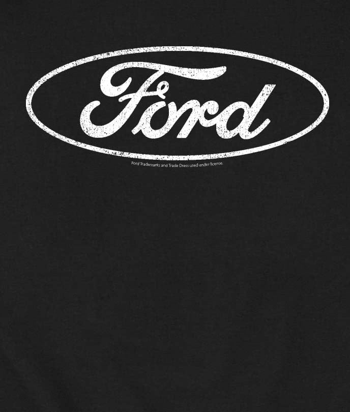 Ford - Ford One Color Circle Logo - Men's Crew Fleece Pullover Sweatshirt