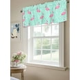 thumbnail image 6 of Pink Flamingo Curtain Valances for Windows, White Green Polka Dot Modern Art Kitchen Valance Window Treatment, Light Filtering Block Curtains for Bathroom/Bedroom/Living Room 42'' x 18'', 6 of 9