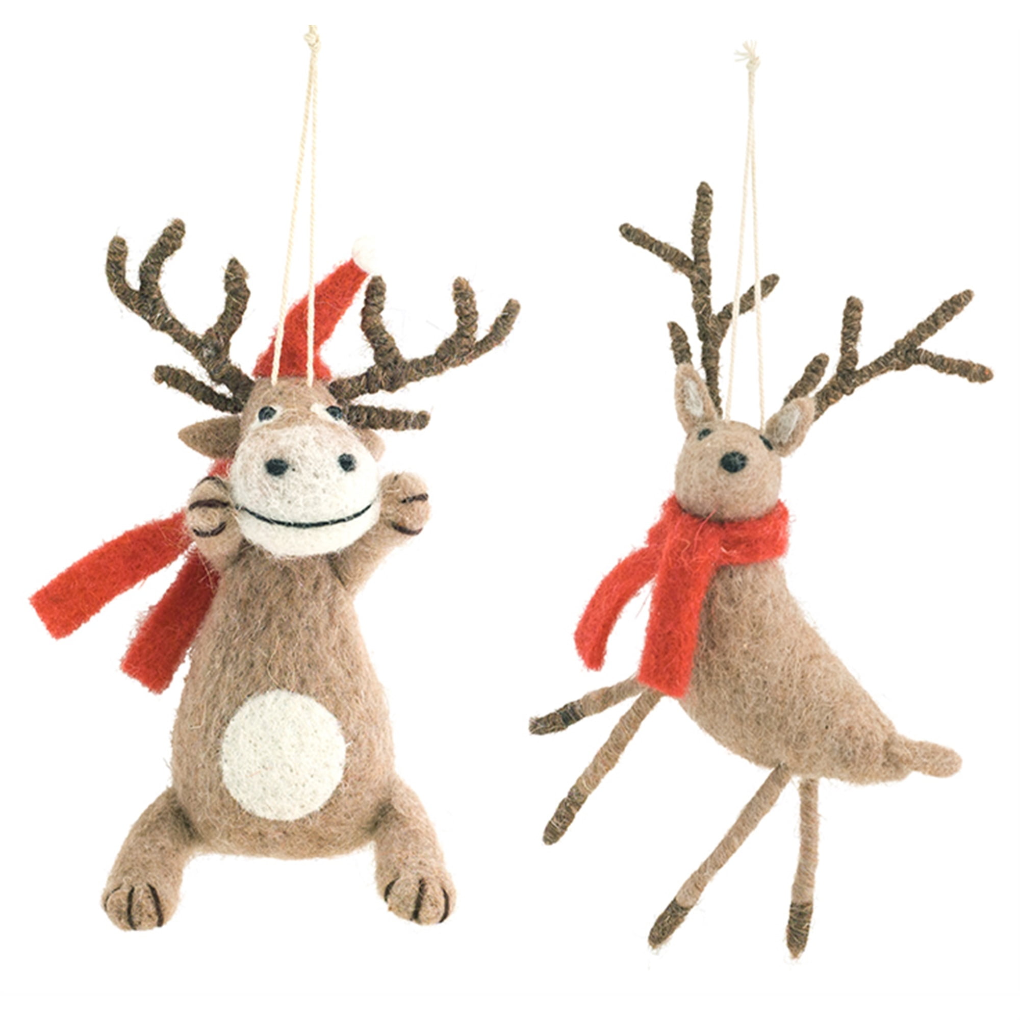 Animal Ornament (Set of 12) 7"H, 7.5"H Felted Wool