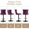 thumbnail image 6 of Stools Set of 2, Adjustable Upholstered Counter Height Barstools with Back and Black Footrest, Modern Velvet Swivel Barstools for Kitchen Counter, 6 of 6