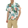 thumbnail image 5 of INSPIRE CHIC Men's Shirts Short Sleeve Floral Printed Button Front Beach Hawaiian Shirt 38 White Red, 5 of 6