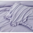 thumbnail image 6 of Chezmoi Collection Nora 3-Piece Lavender Ruffled Edge Trim Microfiber Comforter Set, King Size, 6 of 8