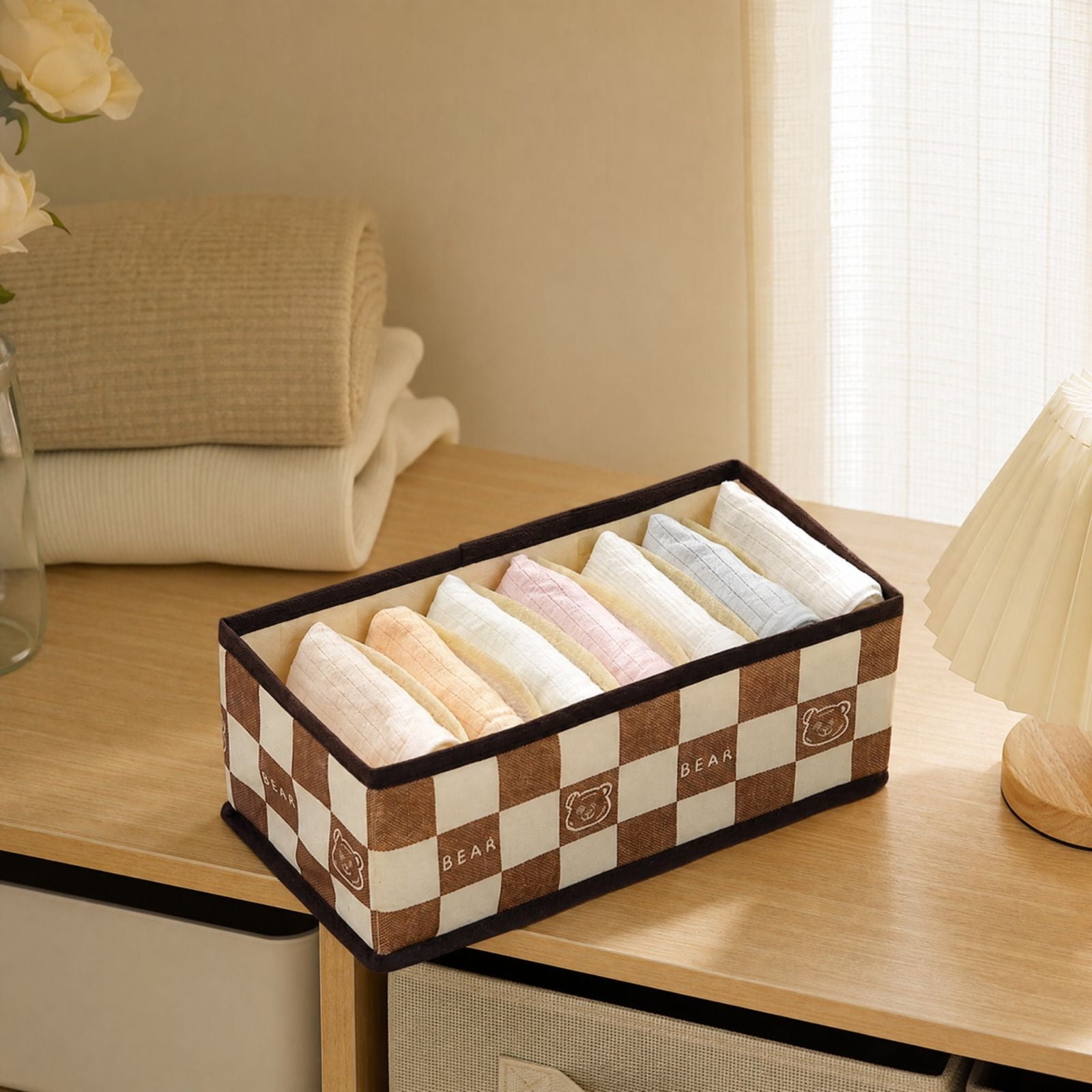 Clothing Storage Box Cubby House Clothes Organizer Large Capacity Foldable Storage Basket for Bedroom Wardrobe and Home Organization