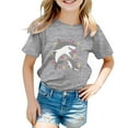 thumbnail image 1 of T-shirts Filles Col Rond Imprimé Manches Courtes Hauts Été Vêtements Filles 6-7 Ans Mode Filles, 1 of 3