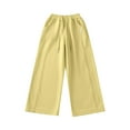 thumbnail image 5 of GXWEA Girls Cargo Pants Toddler Wide Leg Pants High Waist Cargo Pants For Girls, Y2K Baggy Pants 10-11 Year Yellow, 5 of 7