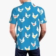 thumbnail image 5 of Vsdgher Cartoon Chicken Print Men's Short Sleeve Stretch Polo Shirt, Moisture-Wicking Performance Polo Shirt, 5 of 8