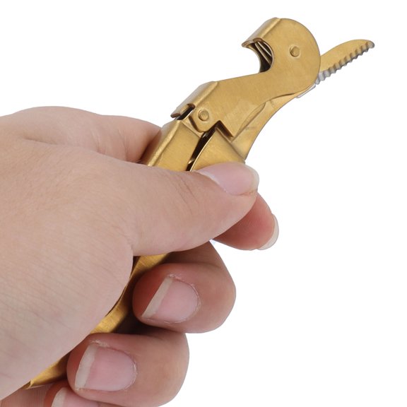 Sea Horse Corkscrew Wine Tool Bottle Opener Knife Stainless Steel Hippocampus Can Double Hinged CorkscrewGold