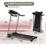 2.5HP Foldable Portable Treadmill for Home, Electric Motorized Running Machine with Heart Rate Sensor for Gym Home Fitness Workout Jogging Walking Easily Install, Space Saving Easy Folding