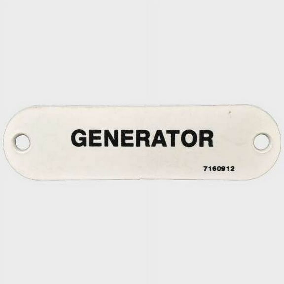 Carver Boat Generator Label 7160912 | 2 3/4 x 3/4 Inch White Plastic