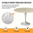 thumbnail image 6 of Geometric Modern Elastic Fitted Round Table Cover Vintage Abstract Waterproof Outdoor Tablecloth for Holiday Party, Picnic, Patio & Dining Fits Tables Up to 55"-60", 6 of 8