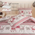 thumbnail image 3 of Jessy Home 3 Piece King Christmas Comforter Set Christmas Quilt Snowflake Deer Xmas Bedding Set Microfiber Patchwork Bedspread Christmas Gifts, 3 of 10