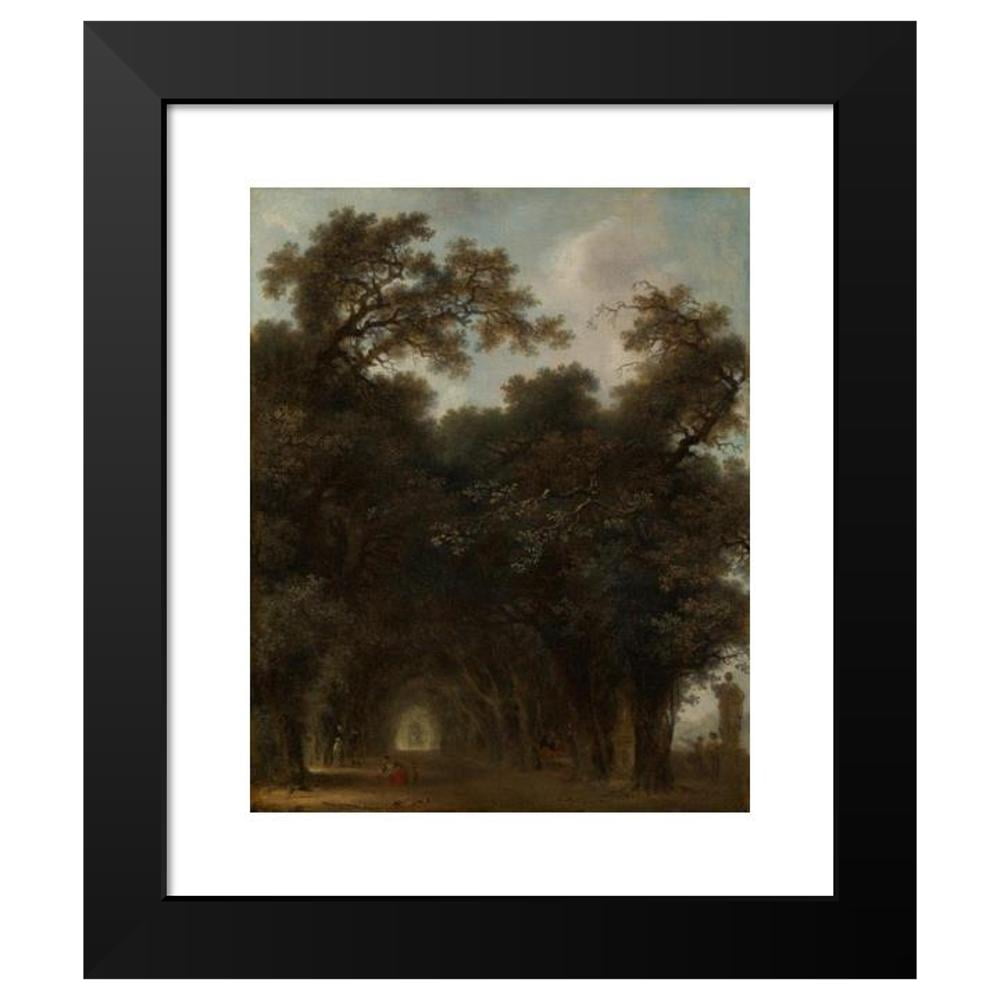Jean-Honoré Fragonard 20x24 Black Modern Framed Museum Art Print Titled - A Shaded Avenue (ca. 1775)