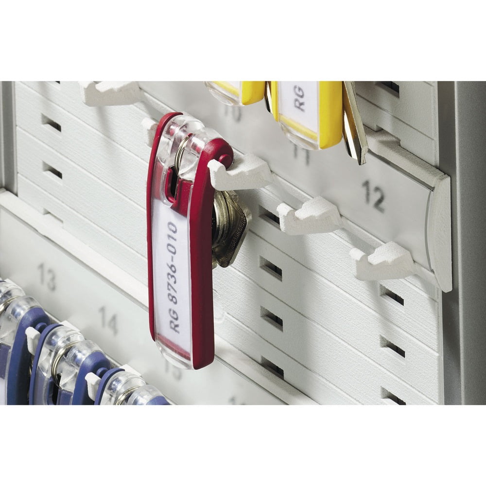 DURABLE Locking Key Cabinet, 72-Key, Brushed Aluminum in Silver, 11.75 x 4.63 x 15.75
