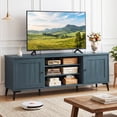 thumbnail image 2 of Costway 2-Door TV Stand for TVs up to 65” with 2 Storage Cabinets & 4 Adjustable Shelves Turquoise, 2 of 10
