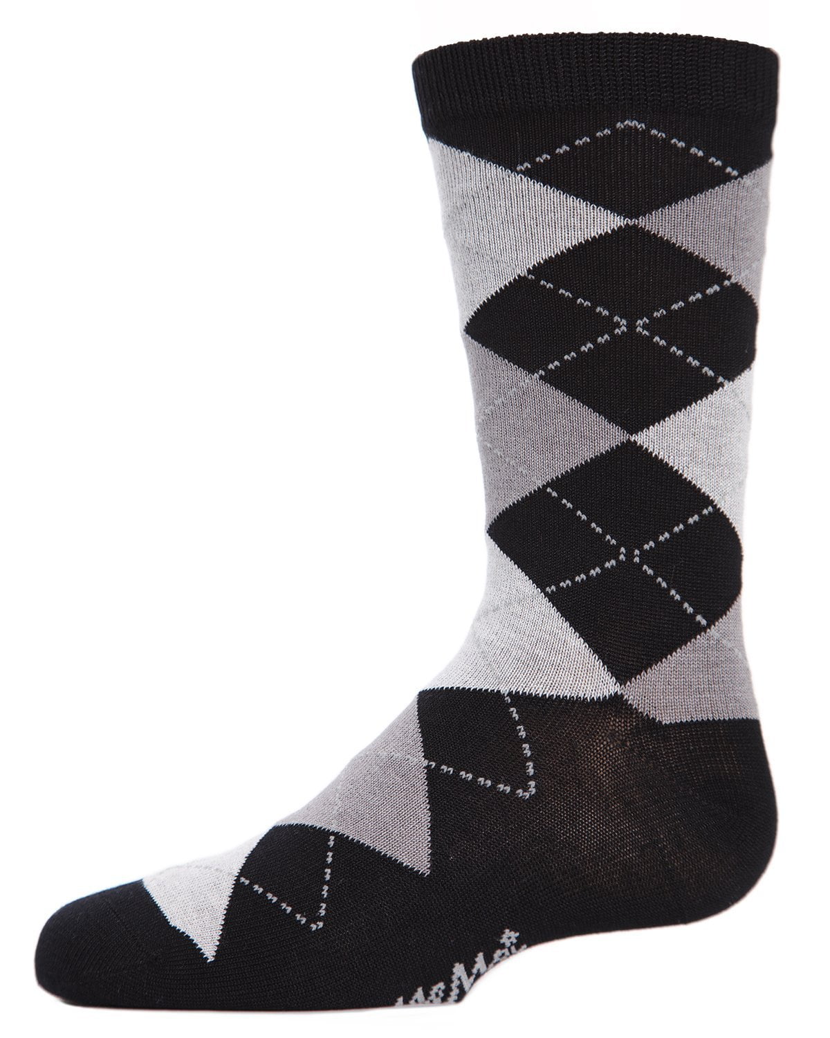MeMoi MeMoi Classic Argyle Boys Crew Socks 6 / Black