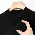 thumbnail image 5 of SERTG Men's Fashion High Neck Sweater Fall Winter Casual Solid Color Thermal Warm Knitted Pullover Top Men's Sweaters(Black,4XL), 5 of 5