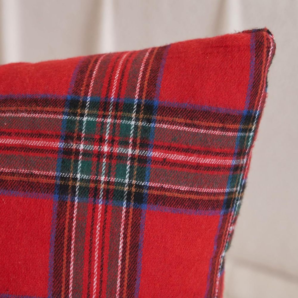 Christmas Pillow Cover 20x20 Set of 4 - Red Tartan Checkered Throw Pillow Cover, Farmhouse Buffalo Plaid Xmas Decorative Cushion Case for Couch Sofa, Christmas Holiday Decor