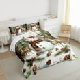 thumbnail image 3 of Homewish Xmas Snowman Deer Bedding Comforter Set 2pcs for Children Boys Girls,Merry Christmas Twin Comforter Sets Microfiber,Happy New Year Breathable Bedding Set,Microfiber Bedroom Decor,Reversible, 3 of 8