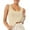 Beige, variant on Women's Long Tank Top - Large Size, V-Neck Backless, Sporty Fashion, Summer Casual Elegant Tee