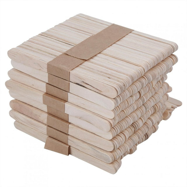 Eddwiin 400 pièces bâtons de crème glacée bâtons d'artisanat en bois naturel bricolage barre de glace bâton fournitures de cuisine