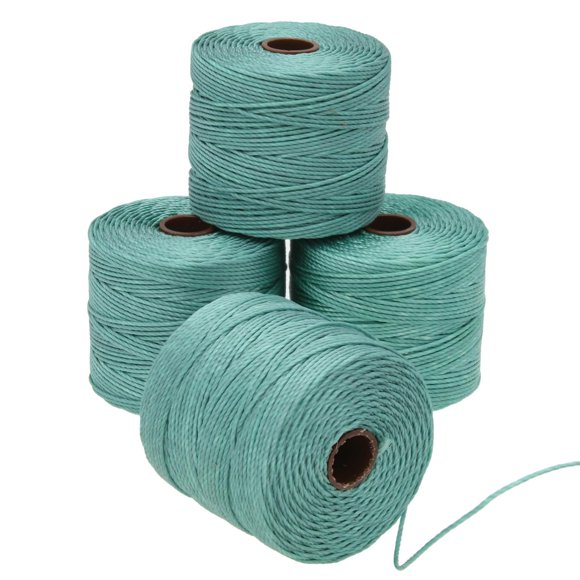 The Beadsmith Cordon en S-Lon – Cordon en Nylon Torsadé de 0,5 mm pour Enfilage, 4 Bobines, Couleur Jade Vintage, TEX210, 77 Verges par Bobine