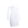 thumbnail image 2 of SAYOO Vestido ajustado de manga larga para mujer, correa de espagueti ahuecada Color sólido Cremallera trasera Fiesta de noche Club Boda de una sola pieza SAYOO S M L, 2 of 10