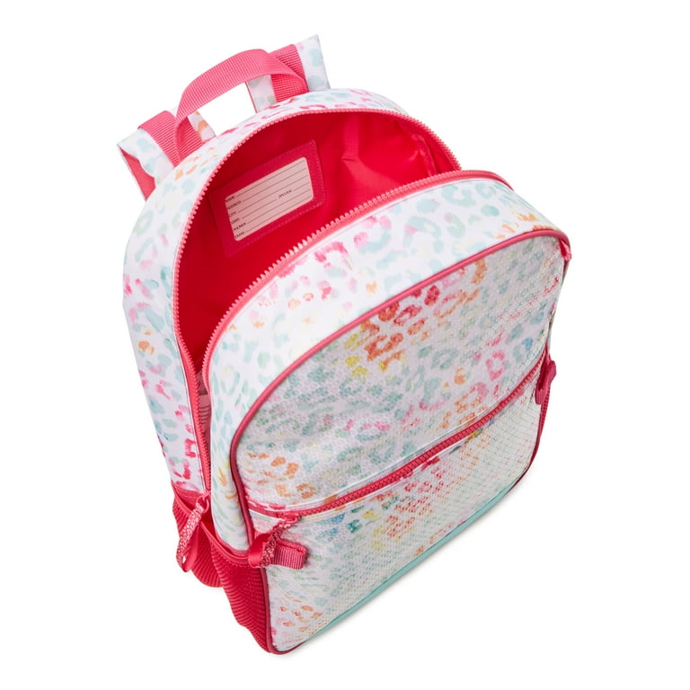 Wonder Nation Children's Backpack with Lunch Box and Pencil Case 3-Piece  Set Pink Leopard Tie Dye 