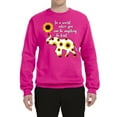 thumbnail image 2 of In A World Where You Can Be Anything Be Kind Inspirational/Christian Unisex Crewneck Graphic Sweatshirt, Fuschia, Medium, 2 of 3
