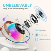 JYX Mini Karaoke Machine Set, Portable Bluetooth Speaker with 2 Microphones for Adults Kids, Singing Machine Home Karaoke System with RGB Colorful Light, D25W-T