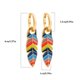 thumbnail image 2 of WILLBEST Pendientes Aretes De Estilo Étnico Con Esmalte De Gota De Aceite De Colores, Pendientes De Estrella De Cinco Puntas, Pendientes De Hojas Y Plumas Para Mujer, 2 of 5