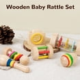 thumbnail image 4 of Wooden Baby Toy Set, Early Learning Colorful Baby Hand Rattles Set 6 Pieces Easy Grasping  Toys Educational With Kaleidoscope For Toddlers, 4 of 8