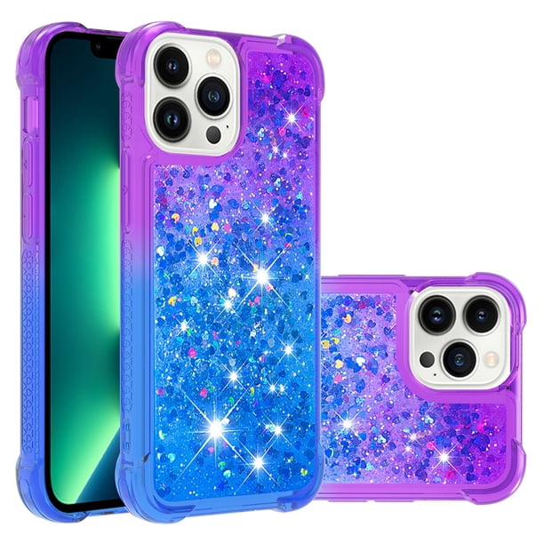 Funda para iPhone 13 PRO Transparente con Brillos Carcasa Protectora Antigolpes con Glitter Brillante