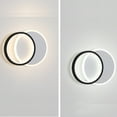 thumbnail image 7 of NUODIFAN Modern Led Ceiling Light, 2 Lights(black and white) Circle Ceiling Lights Fixture, Cool/Warm/Daylight 3 Colors Temperature Switchable Flush Mount for Hallway Entry Corridor Livingroom, 7 of 7