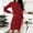 Red, variant on AXXD Dresses For Women 2022 Autumn&Winter Mom Outdoor Loose Fitting Long Sleeve Solid Round-Neck Pink Dress Dress For Rollback