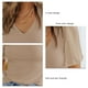 thumbnail image 5 of Camiseta con mangas onduladas, Camiseta con cuello en V para mujer, Top de manga corta con cuello en V, Top tejido con cuello en V para mujer, ingeniería de precisión, 5 of 6