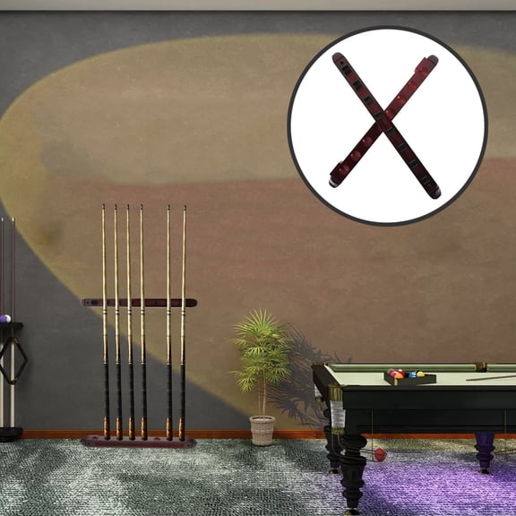 WHAMVOX 1Set Multi Hole Wood Pool Cue Rack Wall Mount Organizer for Billiard Pole Display