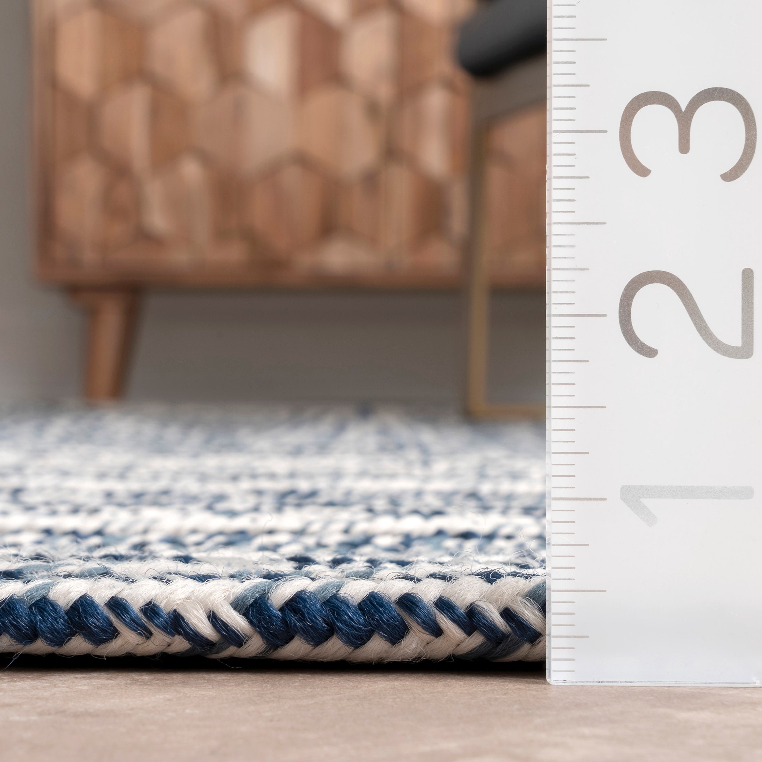nuLOOM Rowan Braided Texture Indoor/Outdoor Area Rug, 2' 6" x 8', Blue