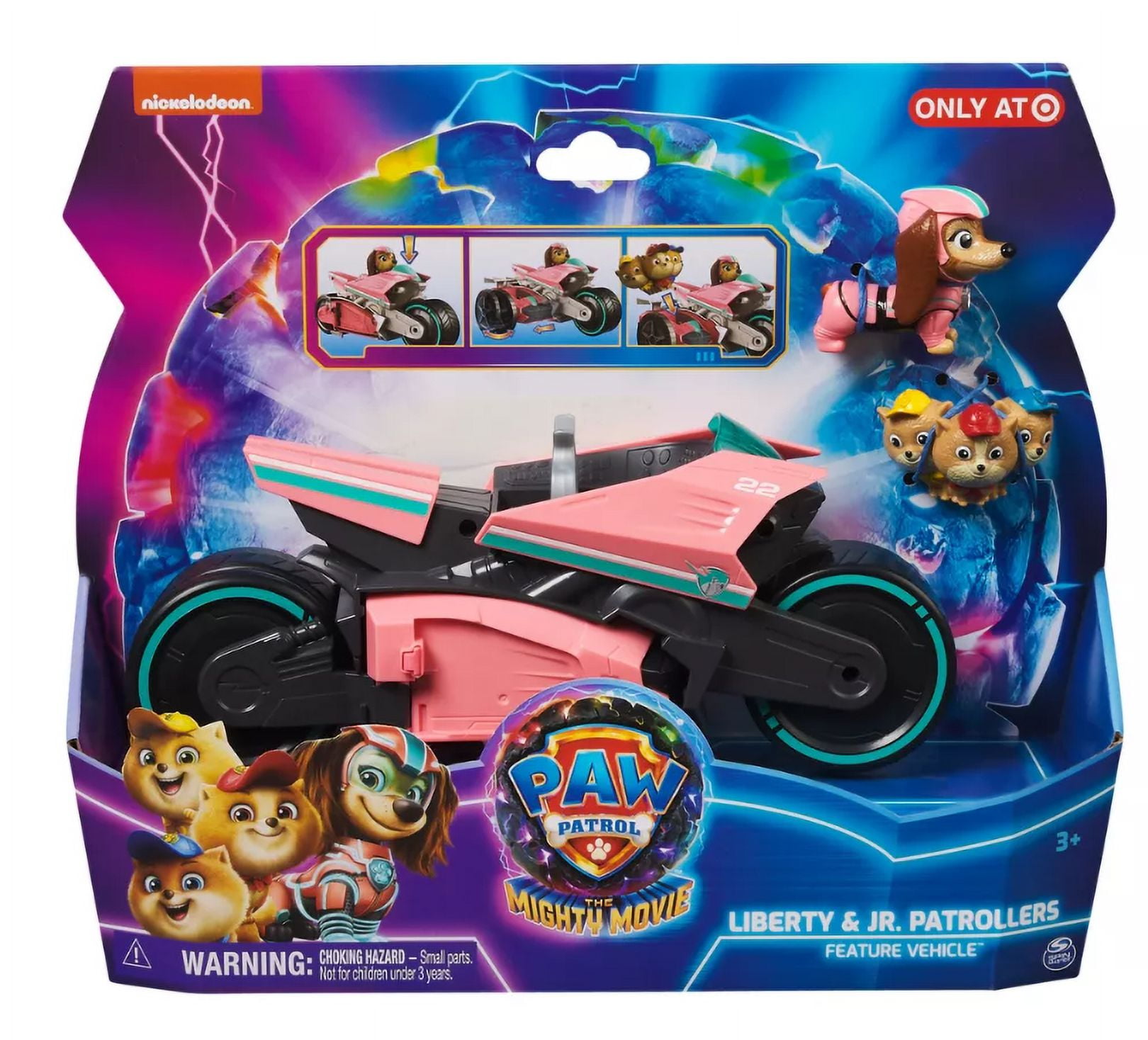 Paw Patrol Child 9'' Liberty & Poms Toy Vehicle Playset, Plastic Pink, 3 Count